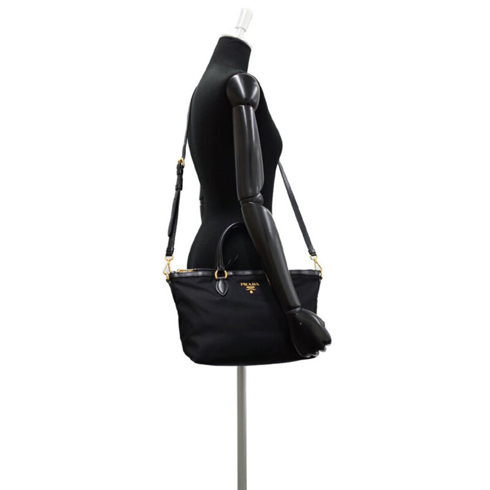 Prada Bag Tote Black Tessuto Leather Saffiano Crossbody - Picture 9 of 9